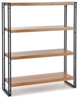 Regał loft 4 półki czarne nogi BOLIVAR 100x120 - dąb złoty
