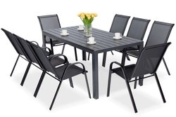 Zestaw mebli ogrodowych 8-osobowy KOMFORT MAX - black