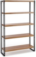 Regał loft 5 półek czarne nogi BOLIVAR 100x155 - dąb złoty