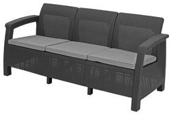 Sofa ogrodowa CORFU Max Love Seat 3-osobowy - grafitowa