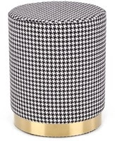 Czarno-biała pufa do salonu pepitka ARUNA