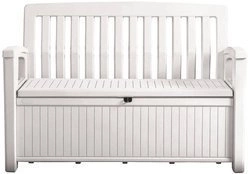 Ławka ogrodowa ze skrzynią PATIO BENCH 227 l - biała