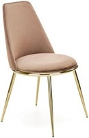 Tapicerowane krzesło do jadalni welur K460 - beżowy