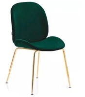 Welurowe krzesło do jadalni FLORIN - ziemny zielony