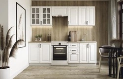 Zestaw białych mebli kuchennych z blatem ELIZABETH 240