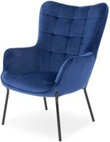 Fotel uszak tapicerowany LOFT CASTEL - granatowy