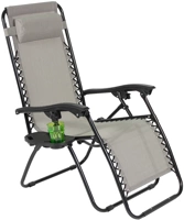 LEŻAK OGRODOWY składany ZERO GRAVITY z podstawką - szary