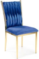 Wysokie krzesło glamour plecione oparcie K436 - granatowy