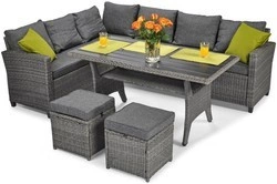 OUTLET Narożnik ogrodowy z technorattanu SZTOKHOLM PLUS - grafitowy