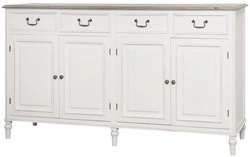 Drewniana biała komoda na nóżkach Ravenna 160x90 cm