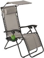 Leżak ogrodowy Zero Gravity ARUBA z daszkiem - szary
