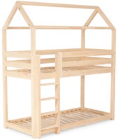 Drewniane łóżko piętrowe dziecięce DOMEK 80x190 - sosna