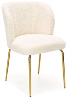 Krzesło baranek, boucle na złotych nogach - kremowy