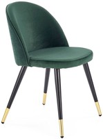 Krzesło tapicerowane K315 w stylu glamour - ciemnozielone