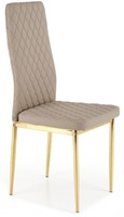 Wysokie krzesło do jadalni ekoskóra pikowana K501 - cappuccino