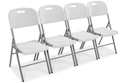 Zestaw 4 szt. krzeseł cateringowych składanych - biały